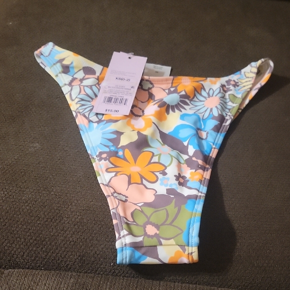 Wild Fable Floral Bikini - Blue, Yellow, Brown Set Size XS (0-2) - Picture 4 of 11